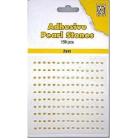 Adhesive Pearls, 2mm, 150 pcs,3 col. yellow/gold