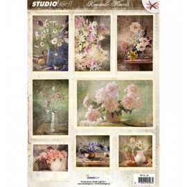 Studio Light - A4 Die Cut Cardtoppers Sheet - Romantic Flowers