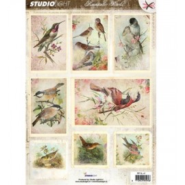 Studio Light - A4 Die Cut Cardtoppers Sheet - Romantic Birds