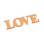 Wooden word - LOVE, 4 mm  24,3 x 6,6 cm